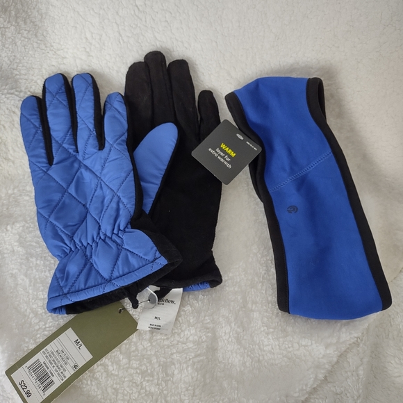 Beautiful Blue Isotoner Gloves & Earband Blue M/L - Picture 3 of 7